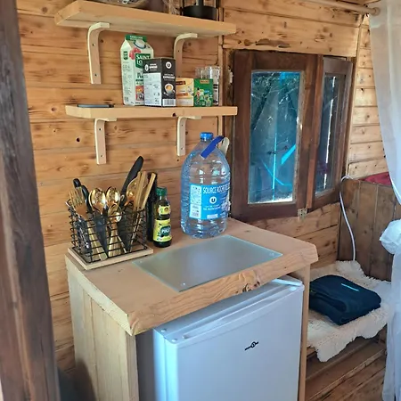 캠프장 Tiny House Roulotte Pleine Campagne Dans Ferme Biologique